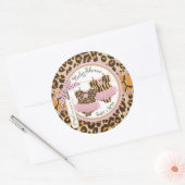 Twin Girls Tutus Cheetah Print Baby Shooting Label Runder Aufkleber (Umschlag)
