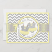 Twin Girls Tutus Zickzack Print Baby Dusche Einladung (Vorderseite)