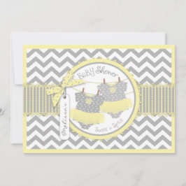 Twin Girls Tutus Zickzack Print Baby Dusche Einladung