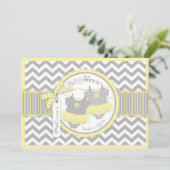 Twin Girls Tutus Zickzack Print Baby Dusche Einladung (Stehend Vorderseite)