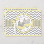 Twin Girls Tutus Zickzack Print Baby Dusche Einladung (Vorne/Hinten)
