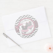 Twin Girls Tutus Zickzack Print Baby Dusche Runder Aufkleber (Umschlag)