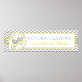 Twin Girls Tutus Zickzack Print Baby Shooting Bann Poster