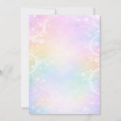 Twin Glitter Pastel Rainbow Ice Cream Birthday Einladung (Rückseite)