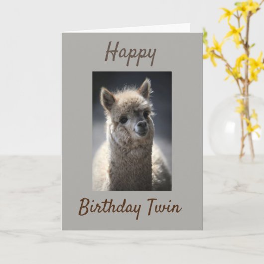 "TWIN" GLÜCKLICH BIRTHTAG ÄLTERER ZWEI! KARTE (Gelbe Blume)