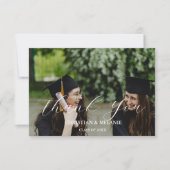 Twin Graduate Foto Abschluss Danke Karte (Vorderseite)