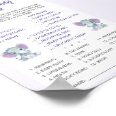 Twin Guess the Candy Baby Shower Game Elefanten Poster (Ecke)