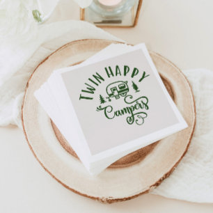 Twin Happy Camper minimalistisch 1. Geburtstag Serviette