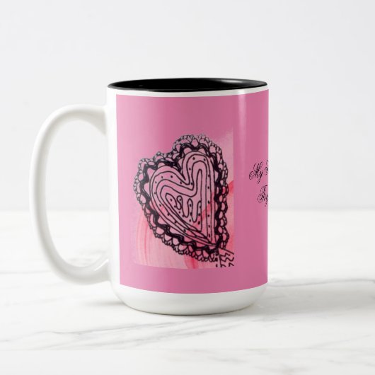 Twin Hearts Romantische Tasse (Links)