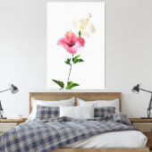 Twin Hibiscus Elegance Blush & Ivory Bloom Harmony Leinwanddruck (Insitu (Schlafzimmer))
