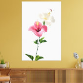 Twin Hibiscus Elegance Blush & Ivory Bloom Harmony Leinwanddruck (Insitu (Wohnzimmer))