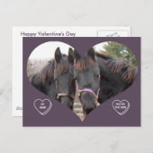 TWIN HORSES VALENTINE FEIERTAGSPOSTKARTE (Vorne/Hinten)