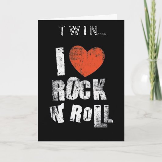 "TWIN" ICH LIEBE ROCK UND ROLLEN UND "SIE" MUTTER KARTE (Vorderseite)