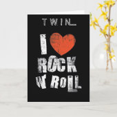 "TWIN" ICH LIEBE ROCK UND ROLLEN UND "SIE" MUTTER KARTE (Gelbe Blume)