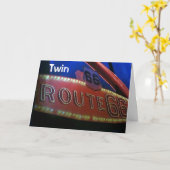 TWIN IST KLASSISCH-EINFACH WIE RT. 66! HAPPY BIRTH KARTE (Gelbe Blume)