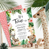 Twin Jungle Safari Tropische Vegetation Kinderdusc Einladung