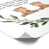 Twin Jungs Teddy Bär Windel-Gewinnspiel-Zeichen Poster (Ecke)