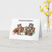 Twin Kittens Cartoon Karte (Gelbe Blume)