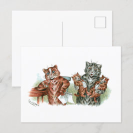 Twin Kittens Cartoon Postkarte