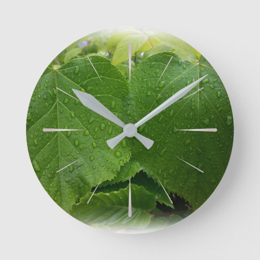twin leaves runde wanduhr (Vorderseite)