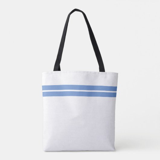 Twin Light Blue Top Slim Racing Streifen auf weiß Tasche (Rückseite)