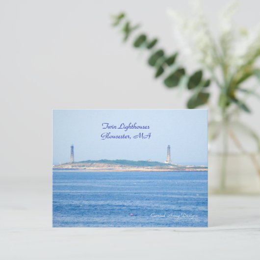 Twin Lighthouse Postcard Postkarte (Stehend Vorderseite)