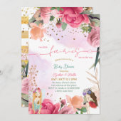 Twin Little Fairy Baby Girl Dusche Einladung (Vorne/Hinten)