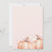 TWIN Little Pumpkins Pink Bow Baby Shower Einladung (Rückseite)