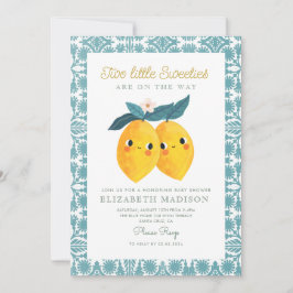 Twin Little Sweeties Lemon Citrus Baby Dusche Einladung