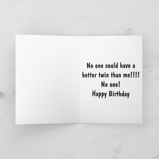 TWIN-LLAMA SAGT, KEINER HABE EIN BESSERES ZWEIMAL KARTE (Innenseite)