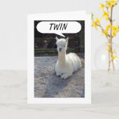 TWIN-LLAMA SAGT, KEINER HABE EIN BESSERES ZWEIMAL  KARTE (Gelbe Blume)