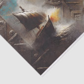 Twin Longships Metalwork Decoupage Seidenpapier (Ausschnitt)