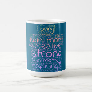 Twin Mama Geschenk Shaped Word Cloud Kaffeetasse