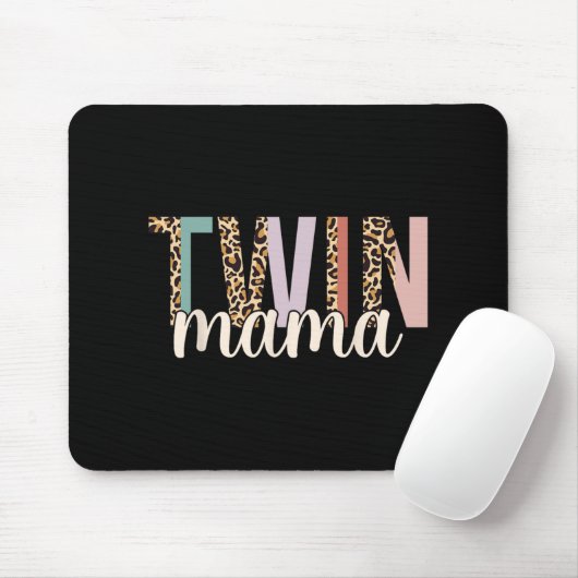 Twin Mama Leopard New Mom Of Twins Squared Mommy M Mousepad (Mit Mouse)