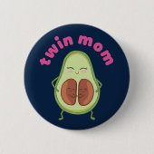 Twin Mama Mamacado Funny Avocado Pun Mother's Day Button (Vorderseite)