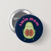 Twin Mama Mamacado Funny Avocado Pun Mother's Day Button (Vorne & Hinten)