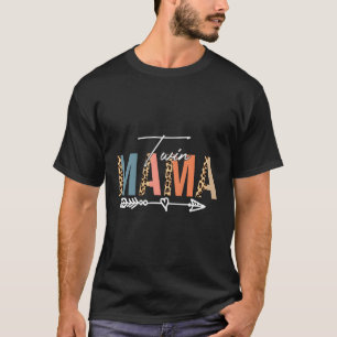 Twin Mama Mütter Day Leopard Junge Mutter von Zehn T-Shirt