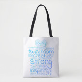 Twin Mama Word Cloud Tasche (Vorderseite)