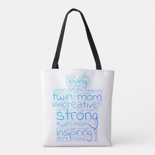 Twin Mama Word Cloud Tasche (Rückseite)