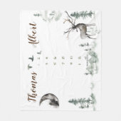 Twin Milestone Aquarellwald Fleecedecke (Vorderseite)