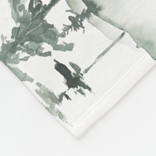 Twin Milestone Aquarellwald Fleecedecke (Ecke)