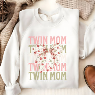 Twin Mom Sweshirt, Coquette Bogen Shirt, Babygesch Sweatshirt