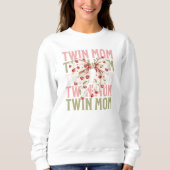 Twin Mom Sweshirt, Coquette Bogen Shirt, Babygesch Sweatshirt (Vorderseite)