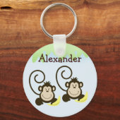 TWIN MONKEYS ALBERN MONKEY Vor- oder Nachname Tag Schlüsselanhänger (Vorderseite)