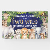 Twin Navy Blue Two Wild Safari Thema Hintergrund Banner (Horizontal)