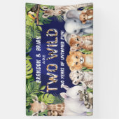 Twin Navy Blue Two Wild Safari Thema Hintergrund Banner (Vertikal)