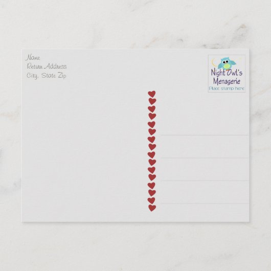 Twin Owls Baby Dusche Danke Postcard Postkarte (Rückseite)