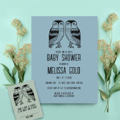Twin Owls Niedlich Simple Chic BABY SHOWER CUSTOM Einladung