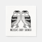 Twin Owls Niedlich Simple Chic CUSTOM Serviette (Vorderseite)