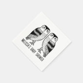 Twin Owls Niedlich Simple Chic CUSTOM Serviette (Ecke)